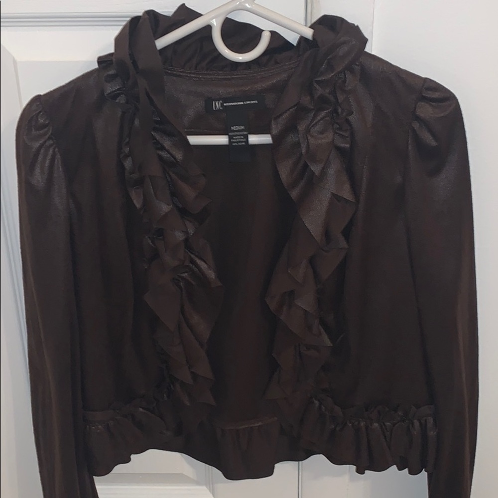 🍂Ruffled Dark Brown/chocolate Blazer🍂